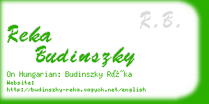 reka budinszky business card